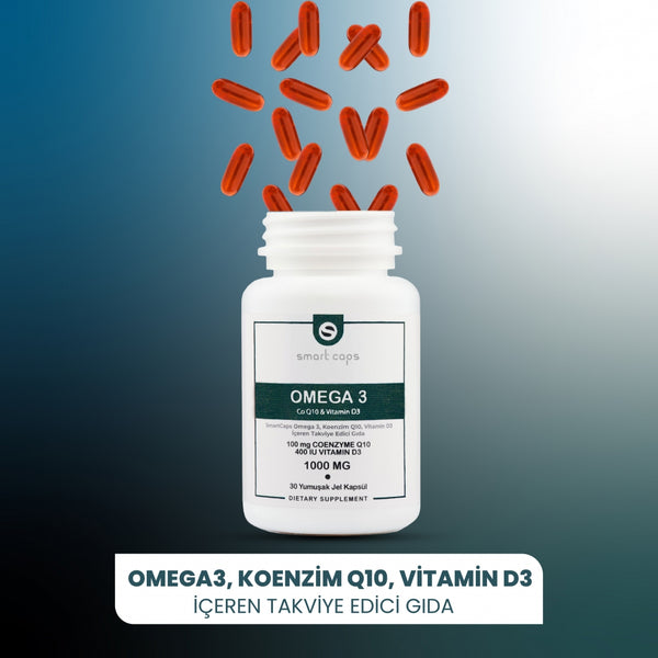 Smart Caps - Omega 3 en Co-Enzym Q10 en Vitamine D3 (30 Softgel)